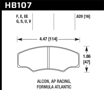 compare product Hawk CP2361/CP3228/CP5104/CP5144 AP Racing DTC-60 Brake Pads