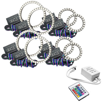 compare product Oracle Vector Jeep Wrangler JK Grille Halo Kit - ColorSHIFT w/ Simple Controller