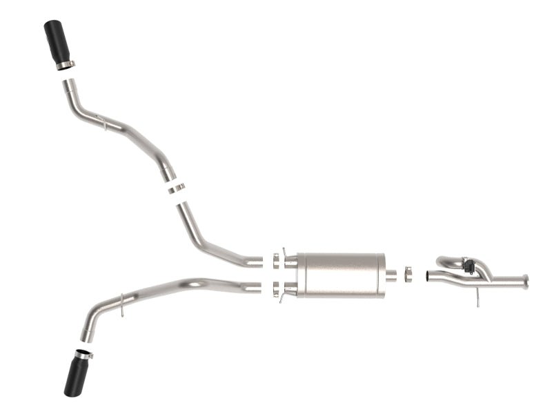 aFe Gemini XV 3in 304 SS Cat - Back Exhaust w/ Cutout 09 - 18 GM Trucks 4.3L/4.8L/5.3L w/ Black Tips - My Store