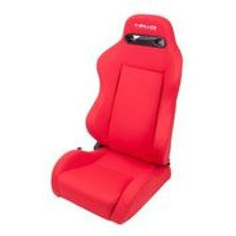 compare product NRG Sport Seats (Pair) Type-R Cloth w/NRG Logo - Red w/Red Stitch