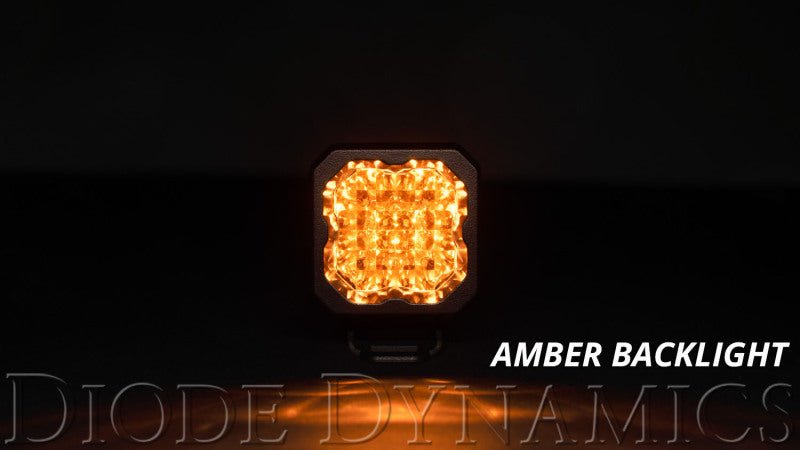 Diode Dynamics Stage Series C1 LED Pod Sport - Yellow Flood Flush ABL Each - My Store