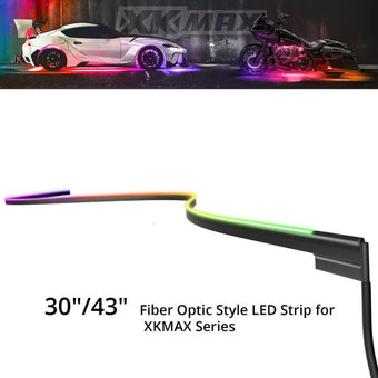 compare product XK Glow XKmax RGB Fiber Optic LED Interior Automotive Ambient Light Kit - 4x43in