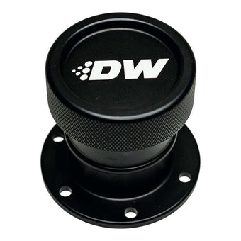 compare product DeatschWerks Straight Filler Neck w/Cap - Matte Black