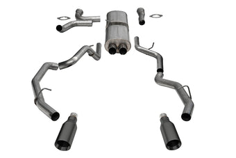 compare product Corsa 25-26 RAM 1500 RHO Crew Cab 3.0L T Cat-Back Dual Rear Exit w/ 5in Single Gun Metal Pro Series