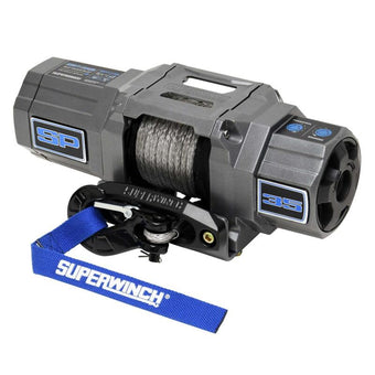 compare product Superwinch 3500 LBS 12V DC 7/32in x 40ft Synthetic Rope Hawse Fairlead SP 35SR Winch