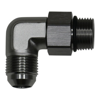 compare product DeatschWerks 10AN ORB Male Swivel to 10AN Male Flare 90-Degree Fitting - Anodized Titanium