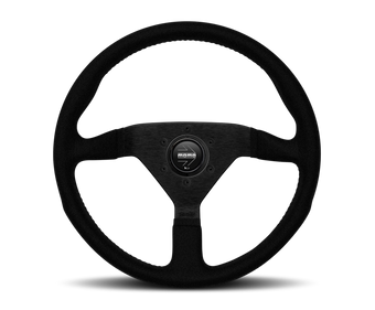 compare product Momo Montecarlo Alcantara Steering Wheel 350 mm - Black/Black Stitch/Black Spokes