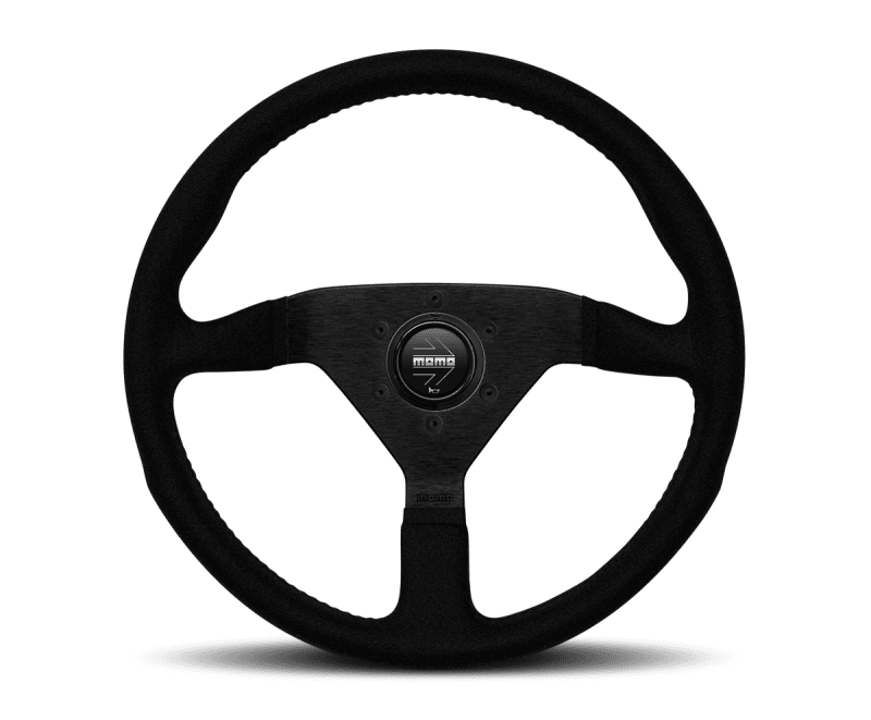Momo Montecarlo Alcantara Steering Wheel 320 mm - Black/Black Stitch/Black Spokes - My Store