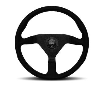 compare product Momo Montecarlo Alcantara Steering Wheel 320 mm - Black/Black Stitch/Black Spokes