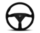 Momo Montecarlo Alcantara Steering Wheel 320 mm - Black/Black Stitch/Black Spokes - My Store