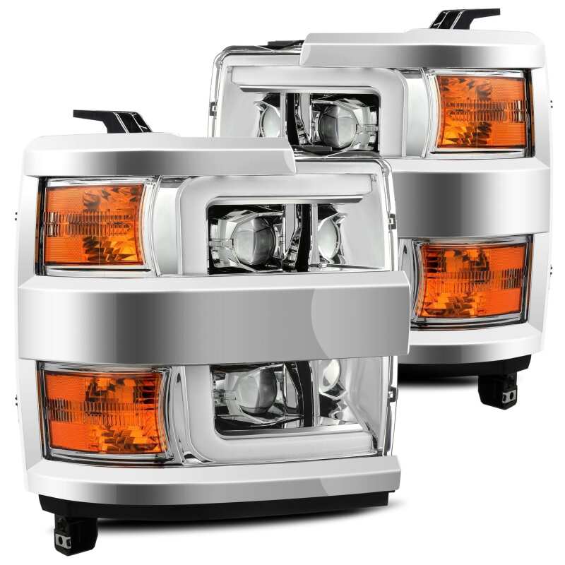 AlphaRex 15 - 19 Chevy Silverado 2500HD PRO - Series Headlight Plank Chrome w/Activ Light/Seq Signal/DRL - My Store