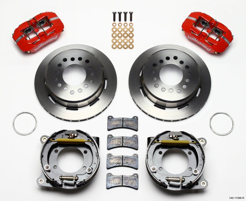Wilwood Dynapro Low - Profile 11.00in P - Brake Kit - Red Ford 8.8 w/2.50in Offset - 5 Lug - My Store