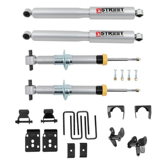 compare product Belltech 2021+ Ford F-150 4WD 1in to 3.5in Front 5.5in Rear Lowering Kit