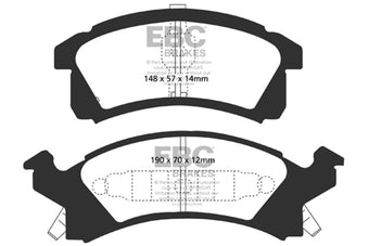compare product EBC 91-95 Buick Skylark 2.3 Redstuff Front Brake Pads
