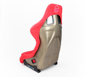 compare product NRG FRP Bucket Seat ULTRA Edition - Large (Red Alcantara/Gold Glitter Back)