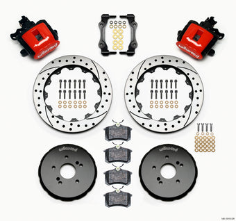 compare product Wilwood Combination Parking Brake Rear Kit 12.88in Drilled Red Honda S2000