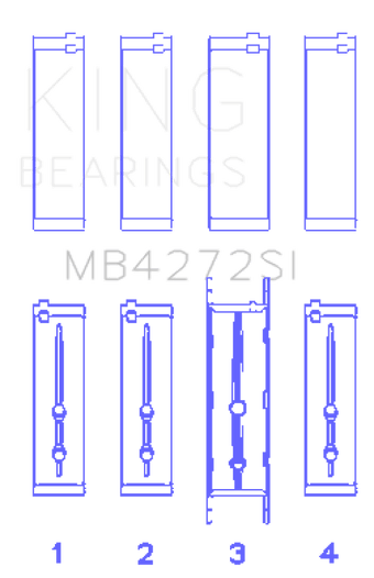 compare product King Engine Bearings Holden Alloytec 175/190 (Size +0.25mm) Main Bearing Set