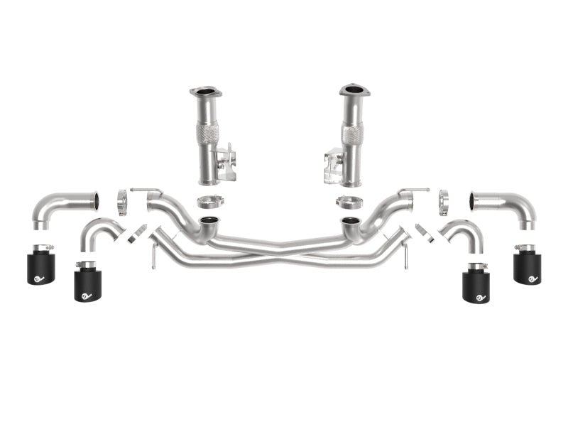 aFe MACH Force - Xp 3in to 2 - 1/2in 304SS Cat - Back (No Muff.) 2020 Chevy Corvette (C8) 6.2L - Black Tip - My Store