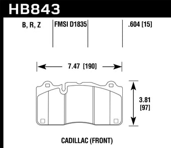 compare product Hawk 2016 Cadillac CTS HPS Front Race Brake Pads