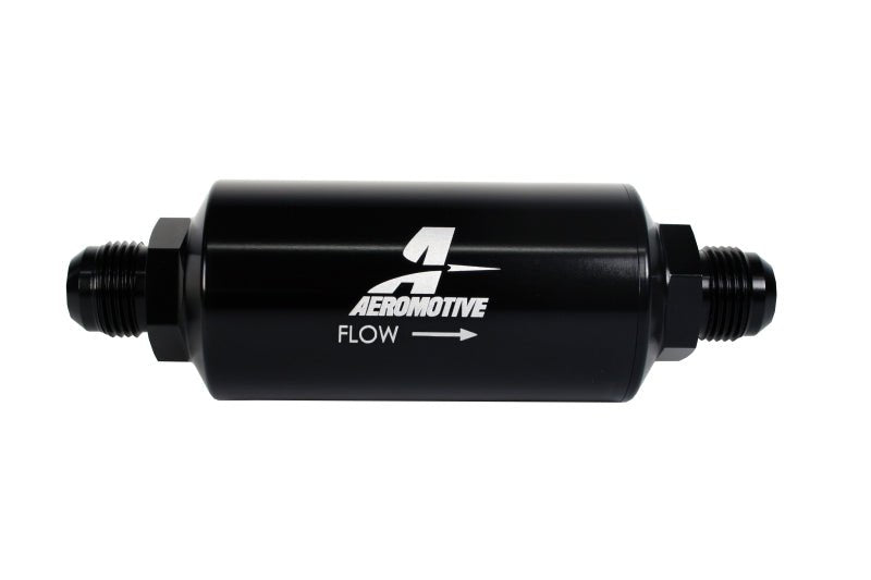 Aeromotive In - Line Filter - (AN - 10 Male) 40 Micron Stainless Mesh Element Bright Dip Black Finish - My Store