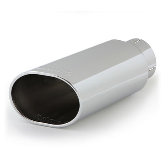 compare product Banks Power Tailpipe Tip Kit - SS Obround Slash Cut - Chrome - 4in Tube - 5in X 6in X 14in