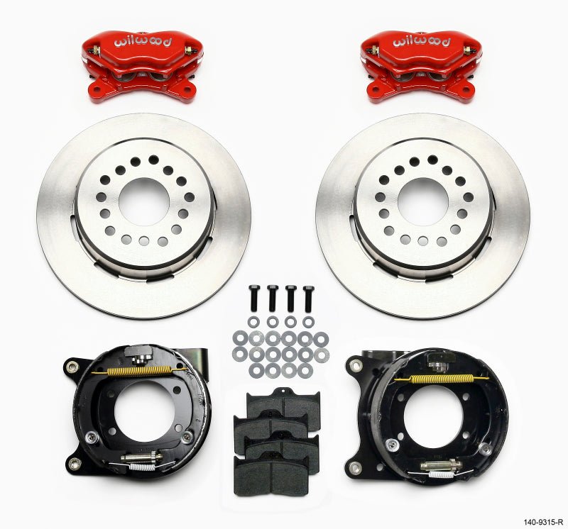 Wilwood Forged Dynalite P/S Park Brake Kit Red 12 Bolt 2.75in offset Staggered Shock - My Store