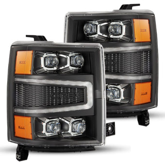 compare product AlphaRex 04-15 Chevy 1500HD NOVA-Series LED Proj Headlights Black w/Activ Light/Seq Signal & SB DRL