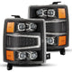 AlphaRex 04 - 15 Chevy 1500HD NOVA - Series LED Proj Headlights Black w/Activ Light/Seq Signal & SB DRL - My Store