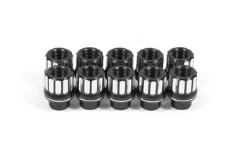 compare product BMR Lug Nut Kit 14mm x 1.50 RH Conical 12-pt Aluminum (Set of 10) - Black Anodized
