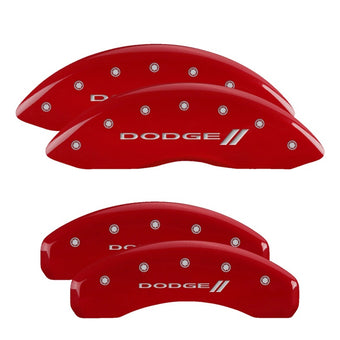 compare product MGP 4 Caliper Covers Engraved Front & Rear 11-18 Dodge Durango Red Finish Silver Dodge II Logo