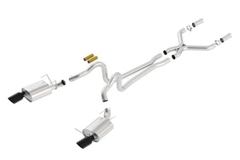 compare product Borla 13-14 Mustang GT/Boss 302 5.0L V8 RWD Single Split Rear Exit ATAK Black Chrome CB Exhaust