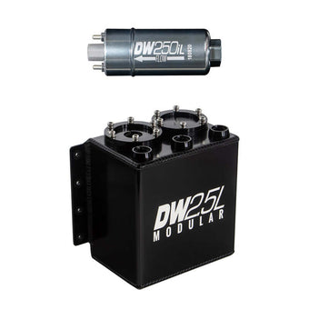 compare product DeatschWerks 2.5L Modular Surge Tank (Incl. 1 DW250iL In-Line Fuel Pump)