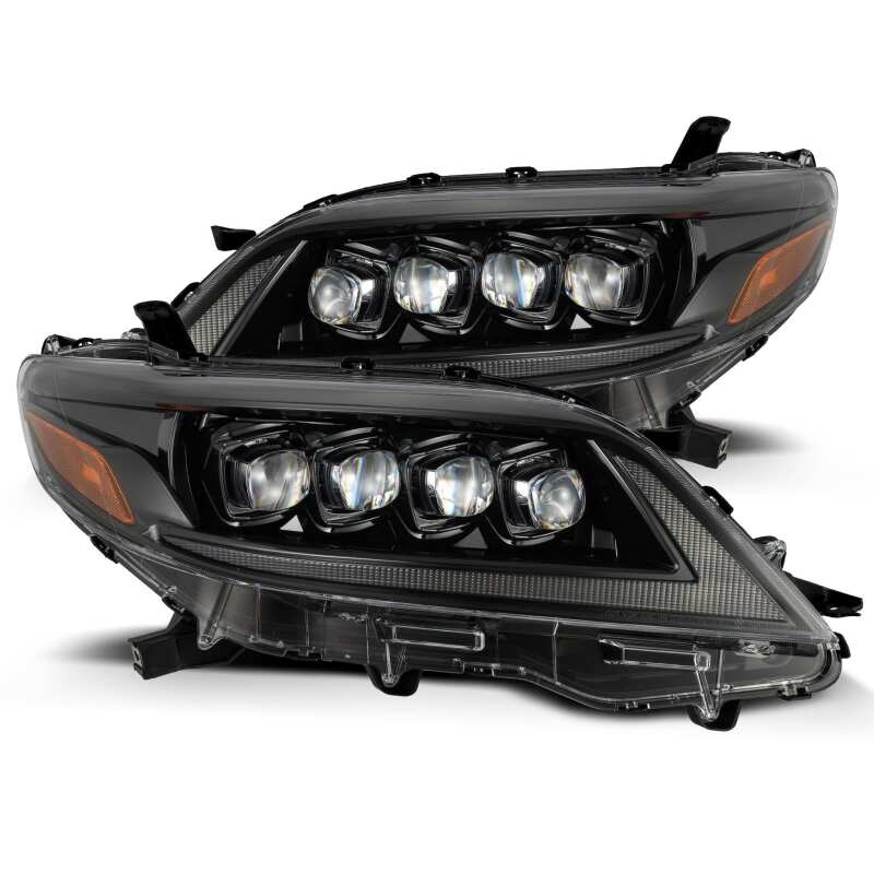 AlphaRex 11 - 21 Toyota Sienna LUXX LED Proj Headlights Plank Style Alpha Black w/Seq Signal/DRL - My Store