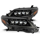 AlphaRex 11 - 21 Toyota Sienna LUXX LED Proj Headlights Plank Style Alpha Black w/Seq Signal/DRL - My Store