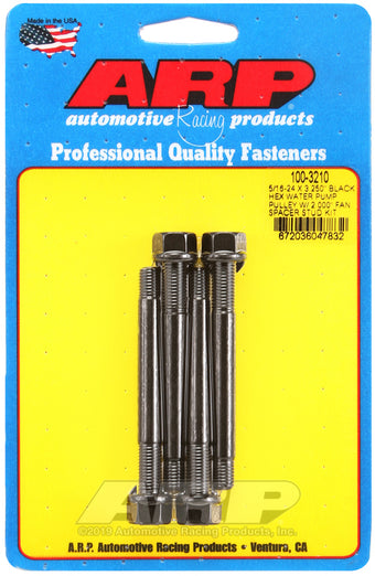 compare product ARP 5/16-24 X 3.250 Black Hex Water Pump Pulley w/ 2.000in Fan Spacer Stud Kit