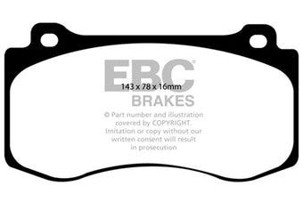 compare product EBC 05-10 Chrysler 300C 6.1 SRT8 Ultimax2 Front Brake Pads
