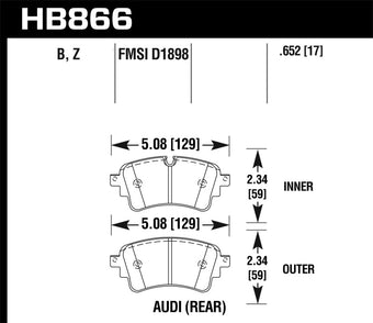 compare product Hawk 18-19 Audi S5 HPS 5.0 Rear Brake Pads
