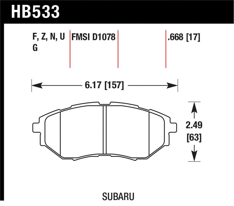 Hawk Subaru Tribeca / Legacy DTC - 70 Race Front Brake Pads - My Store