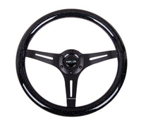 NRG Classic Wood Grain Steering Wheel (350mm) Black Sparkled Grip w/Black 3 - Spoke Center - My Store