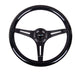 NRG Classic Wood Grain Steering Wheel (350mm) Black Sparkled Grip w/Black 3 - Spoke Center - My Store