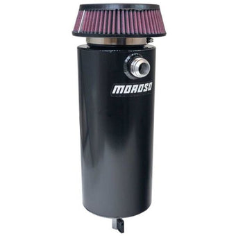 compare product Moroso 6in Diameter Single -16AN Inlet Aluminum Breather Tank Catch Can - Black