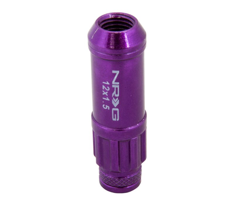 NRG 700 Series M12 X 1.5 Steel Lug Nut w/Dust Cap Cover Set 21 Pc w/Locks & Lock Socket - Purple - My Store