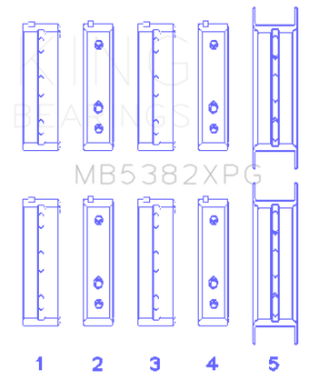 compare product King Subaru EJ20/EJ22/EJ25 (Thrust in #5 Position) Tri-Metal Perf Main Bearing Set - Size +0.25mm