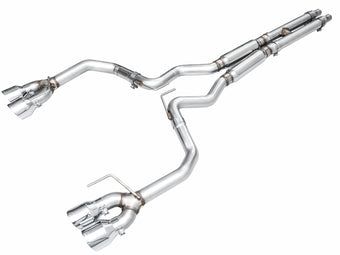 compare product AWE 2024 Ford Mustang GT Fastback S650 RWD Track Edition Catback Exhaust w/ Quad Chrome Silver Tips