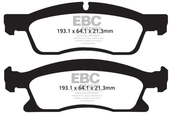 compare product EBC 13+ Dodge Durango 5.7 Greenstuff Front Brake Pads