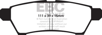 compare product EBC 05+ Nissan Frontier 2.5 2WD Greenstuff Rear Brake Pads