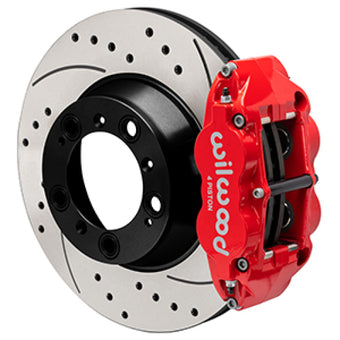compare product Wilwood 99-12 Porsche 911 (996/997) Superlite 4R Rear Brake Kit Drilled 14.00in Rotor w/Lines - Red