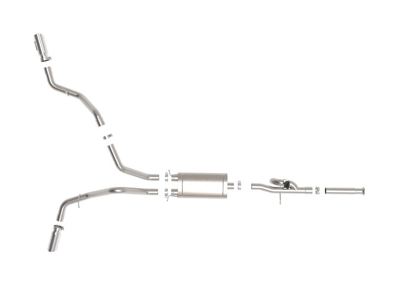 aFe Gemini XV Cat - Back Exhaust System GM Trucks 09 - 18 V6 - 4.3/V8 - 4.8/5.3L - Cut - Out Polished - My Store