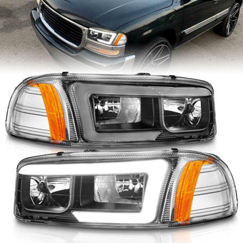 compare product ANZO 99-17 GMC Sierra/Denali Headlights Black Amber (w/C Light Bars)