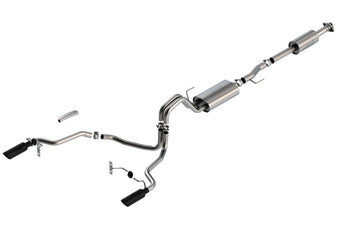 compare product Borla F-150 2021 2.7L/3.5L 4dr CC SB EC STB Lar/KingR/Plnm/LTD 3/2.25 SRE CB Touring BLK CHR Tips